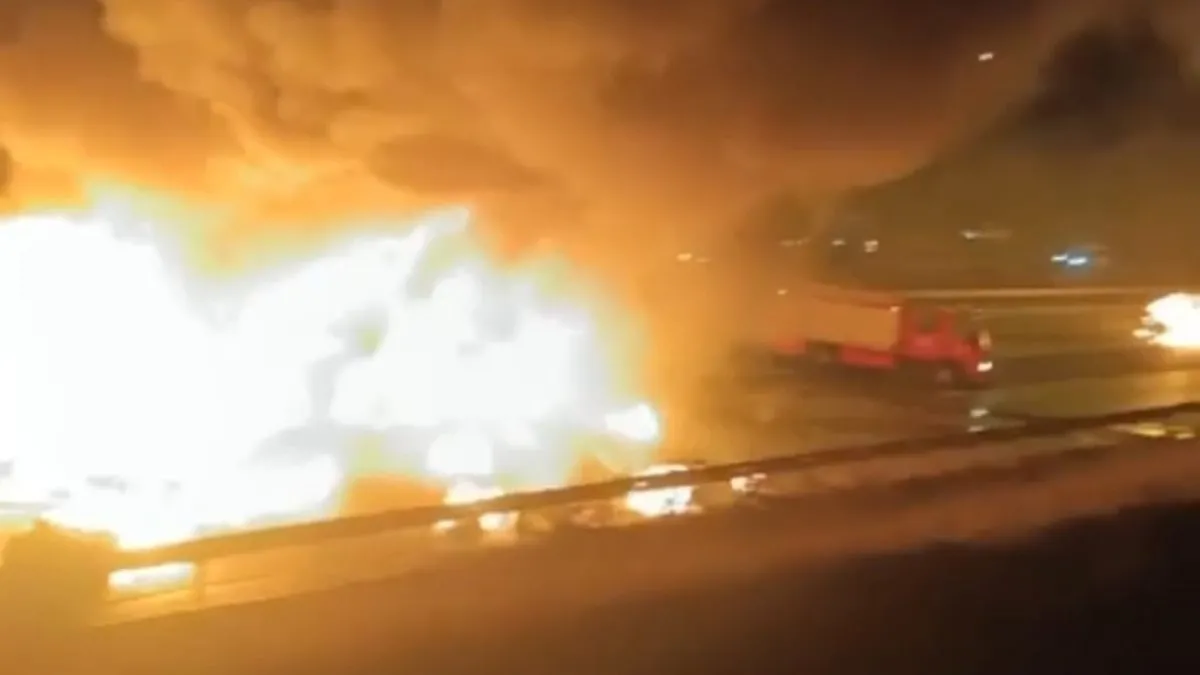 Gaziantep’te otobanda dehşet! Araçlar cayır cayır yandı: 1 ölü, 17 yaralı